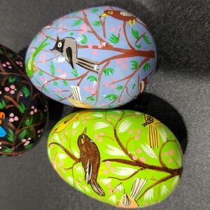 Vibrant Blue and Green Bird Sculpture